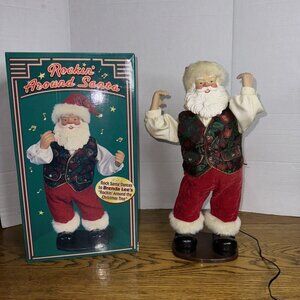 Rockin Around the Christmas Tree Dancing Santa 16" 1999 Works Good